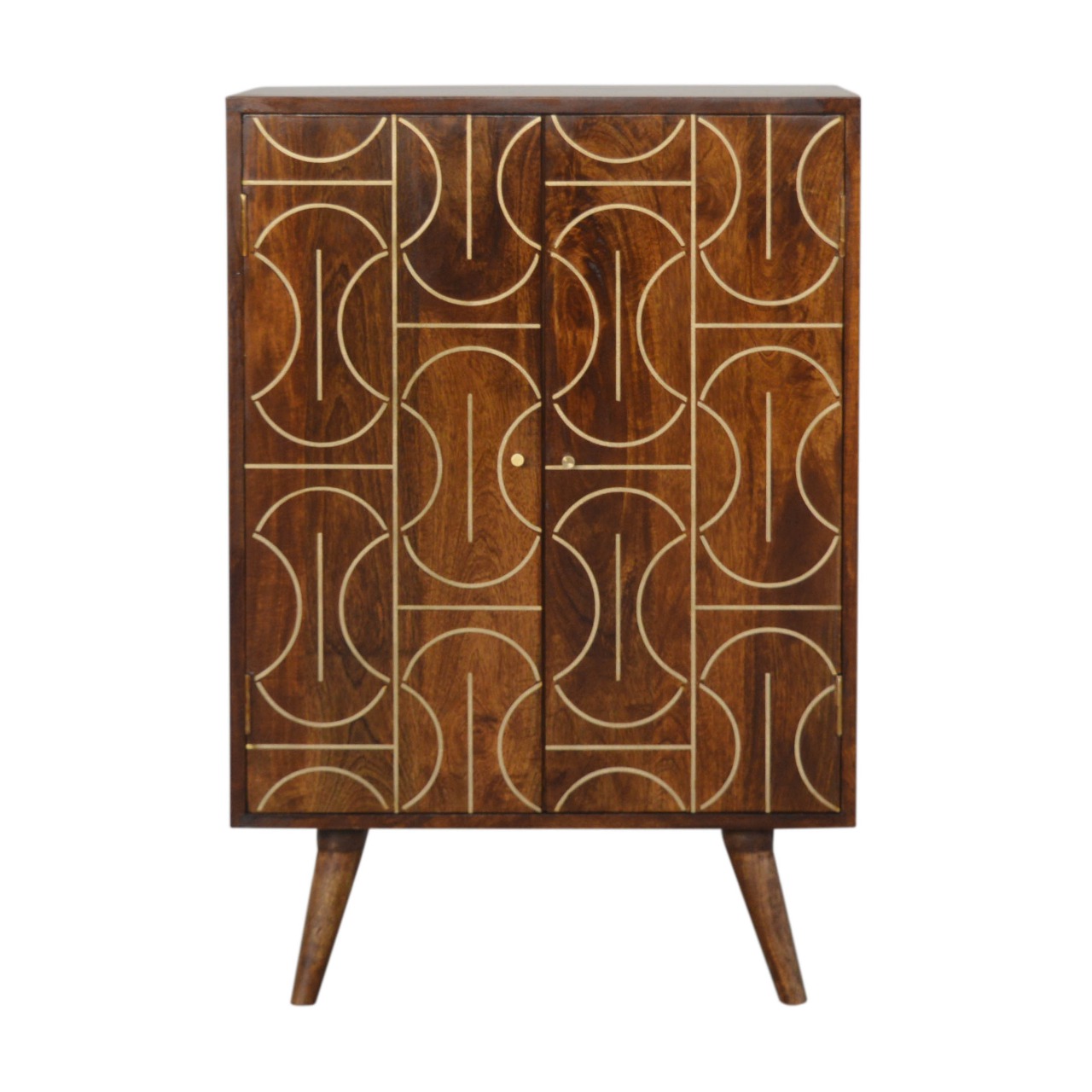 Artisan-crafted chestnut with gold accents