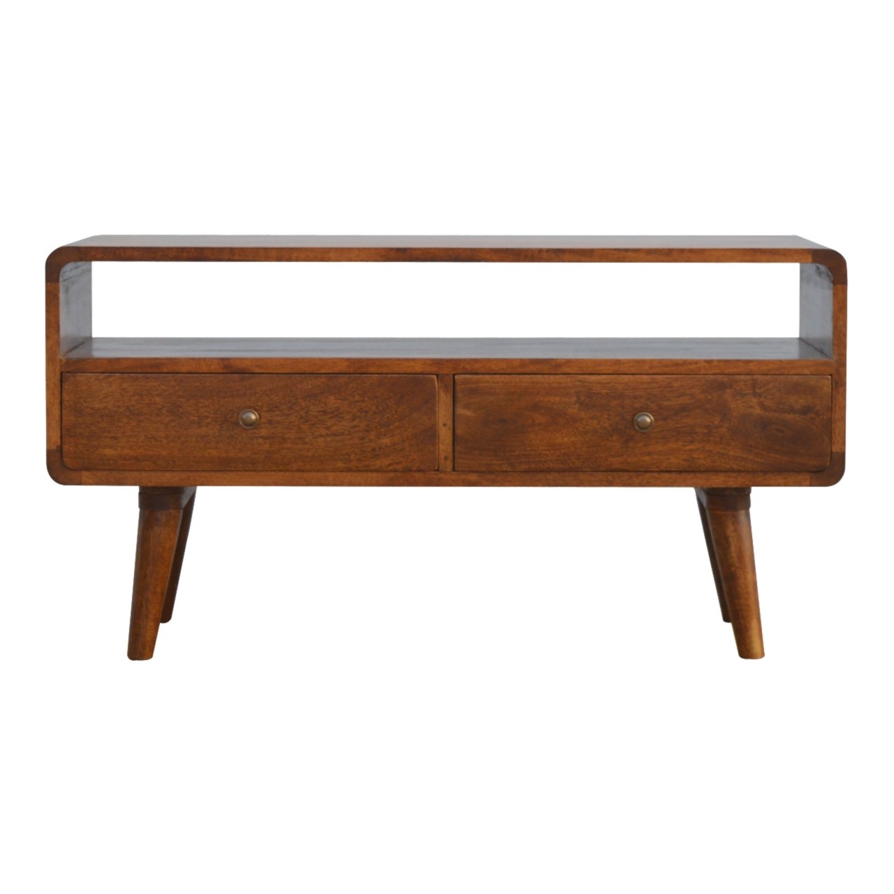 Chestnut-Curved Media Unit