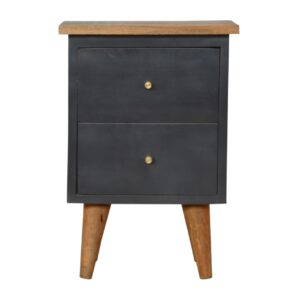 Charcoal Black Hand Painted Bedside