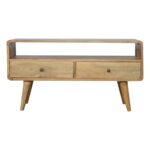 Media Unit with a Curved Oak Look