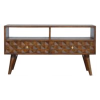 TV unit with carved chestnut diamonds