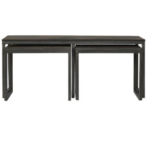 Industrial Iron Base Set of 3 Tables