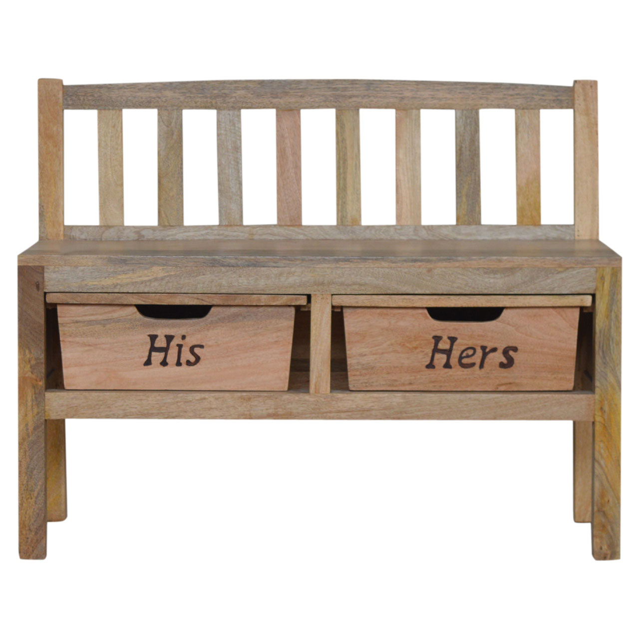 Hand-carved Storage Bench